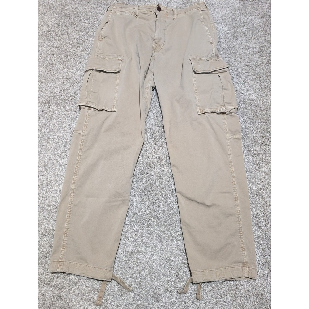 American Eagle Cargo Pants Mens  32x27 Tan Flex Straight Utility Gorpcore Khaki‎